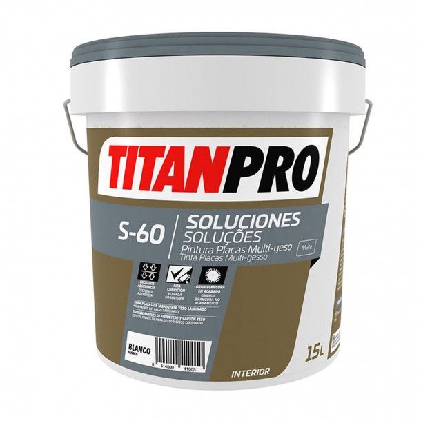 Tinta Plas Multi-Gesso S60 Branco Mate 15L - Titan Pro