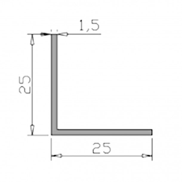 Perfil Cantoneira para Gesso Cartonado 250x2,5x2,5cm Preto Perfil Cantoneira para Gesso Cartonado 250x2,5x2,5cm Preto