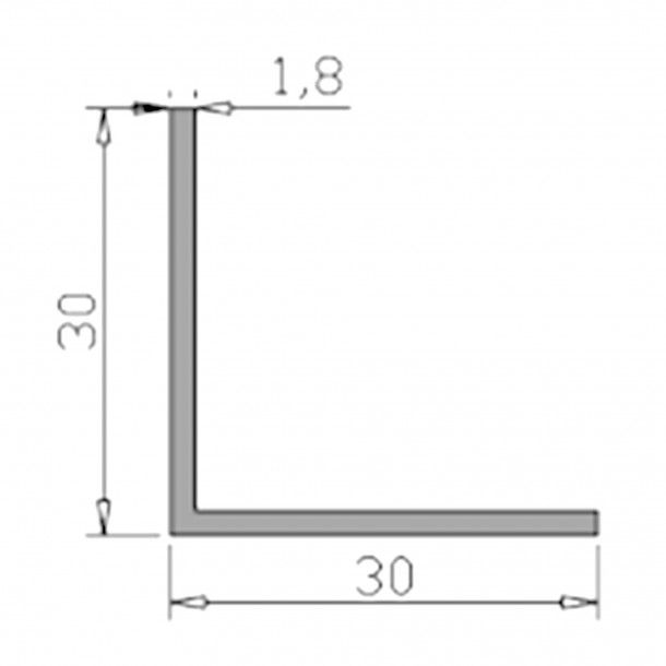 Perfil Cantoneira para Gesso Cartonado 250x3x3cm Preto Perfil Cantoneira para Gesso Cartonado 250x3x3cm Preto