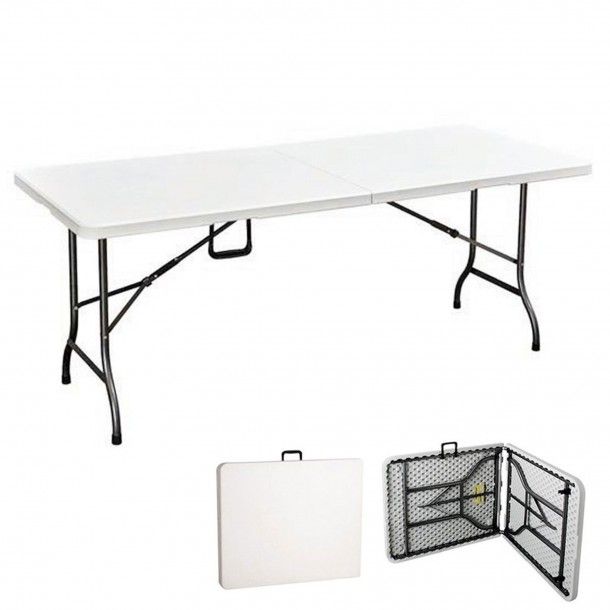 Mesa de Jardim Dobrvel em Mala Branca 182x74x74cm