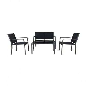 Conjunto de Jardim com 2 Cadeiras Mesa e Sof