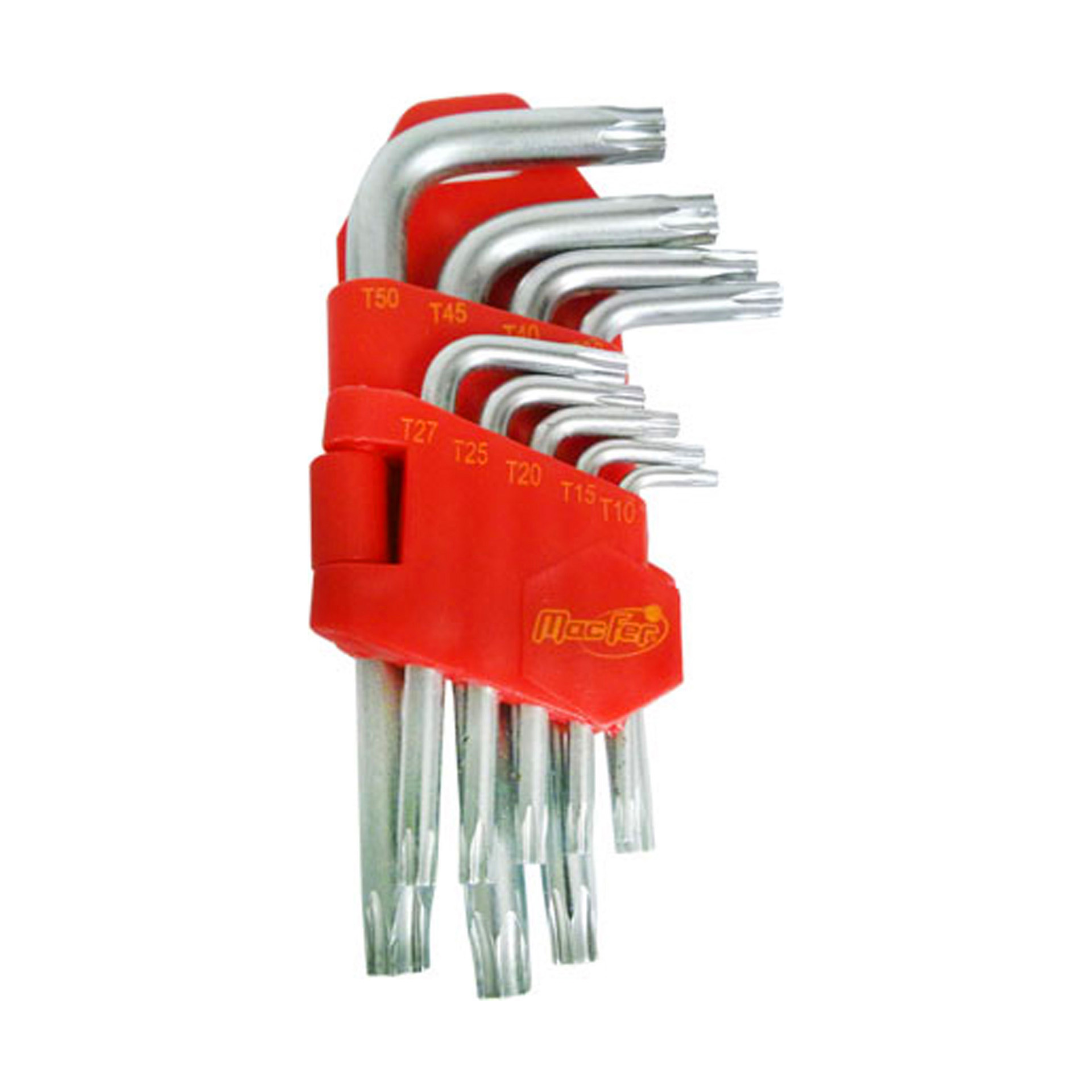 Jogo de 9 Chaves Torx TH10-TH50 Macfer
