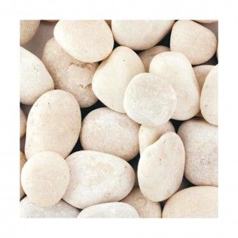 Pedra Mármore Rolada Branca 6-10cm 25Kg