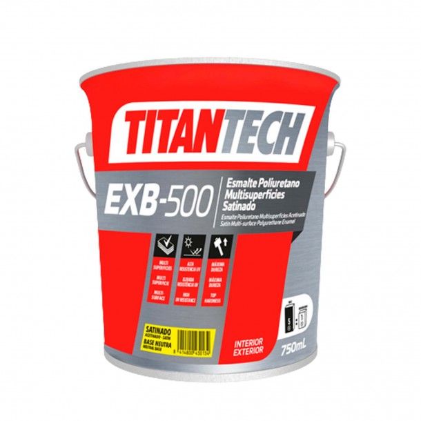 Esmalte Acetinado Poliuretano Multisuperfícies Base Neutra 750ml EXB-500 Titan Tech
