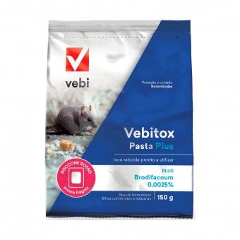 Raticida Vebitox Pasta Plus Vermelho 150g