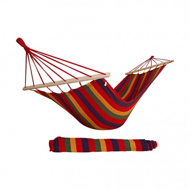 Cama Rede com Barra de Madeira 80x200cm
