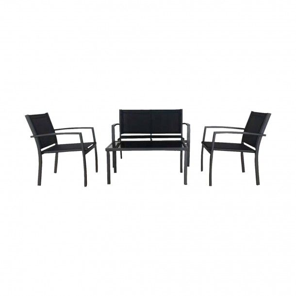 Conjunto de Jardim com 2 Cadeiras Mesa e Sof