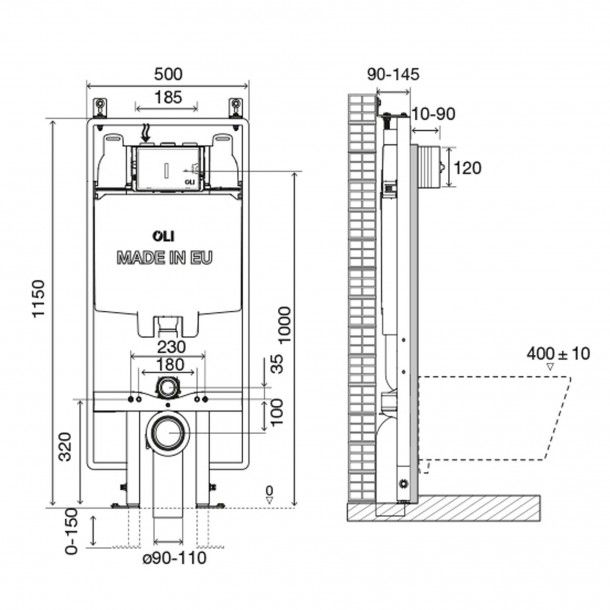Estrutura de Sanita Suspensa Oli74 Plus S90 OLI Estrutura de Sanita Suspensa Oli74 Plus S90 OLI