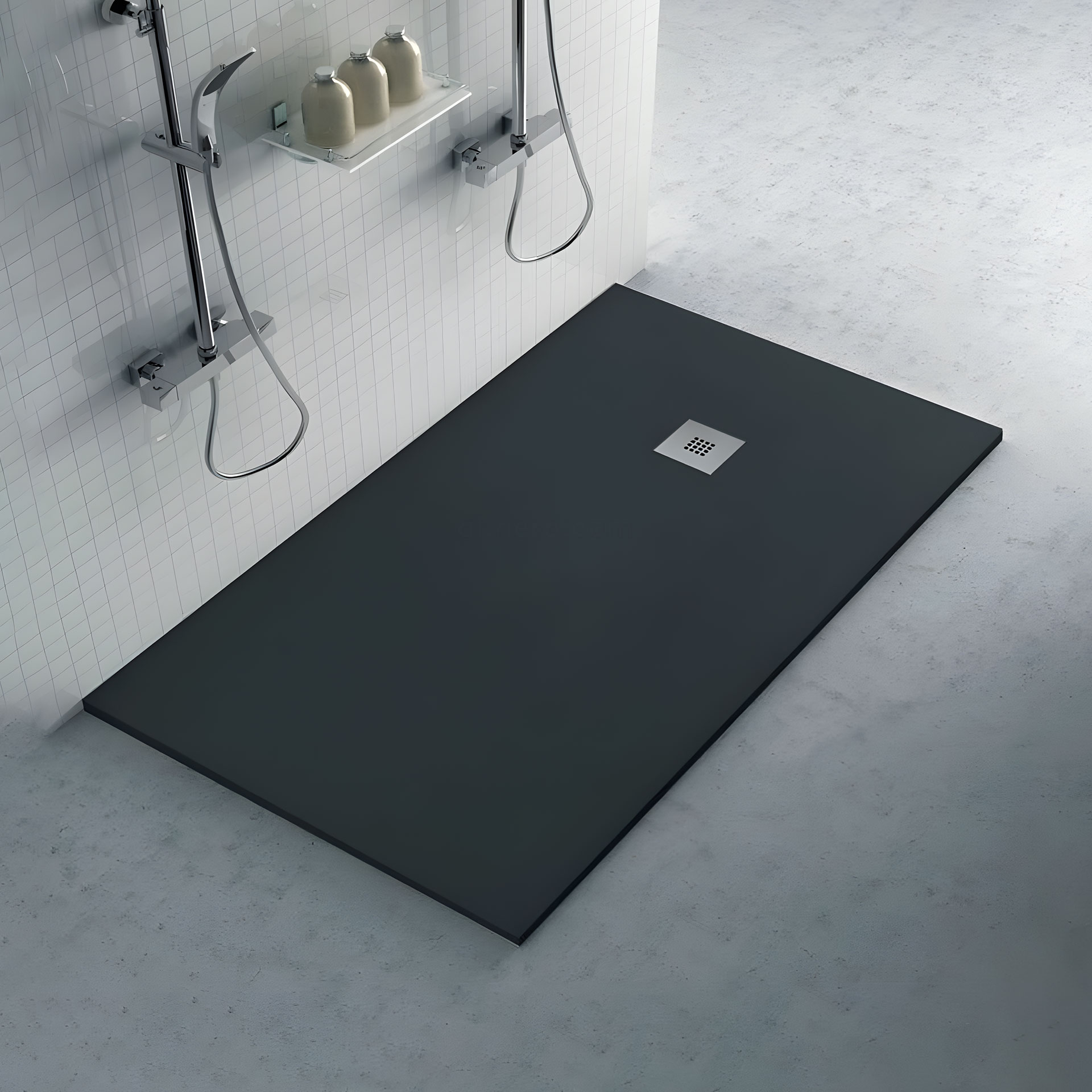 Base de Duche Gel Coat Next Preto Aquore