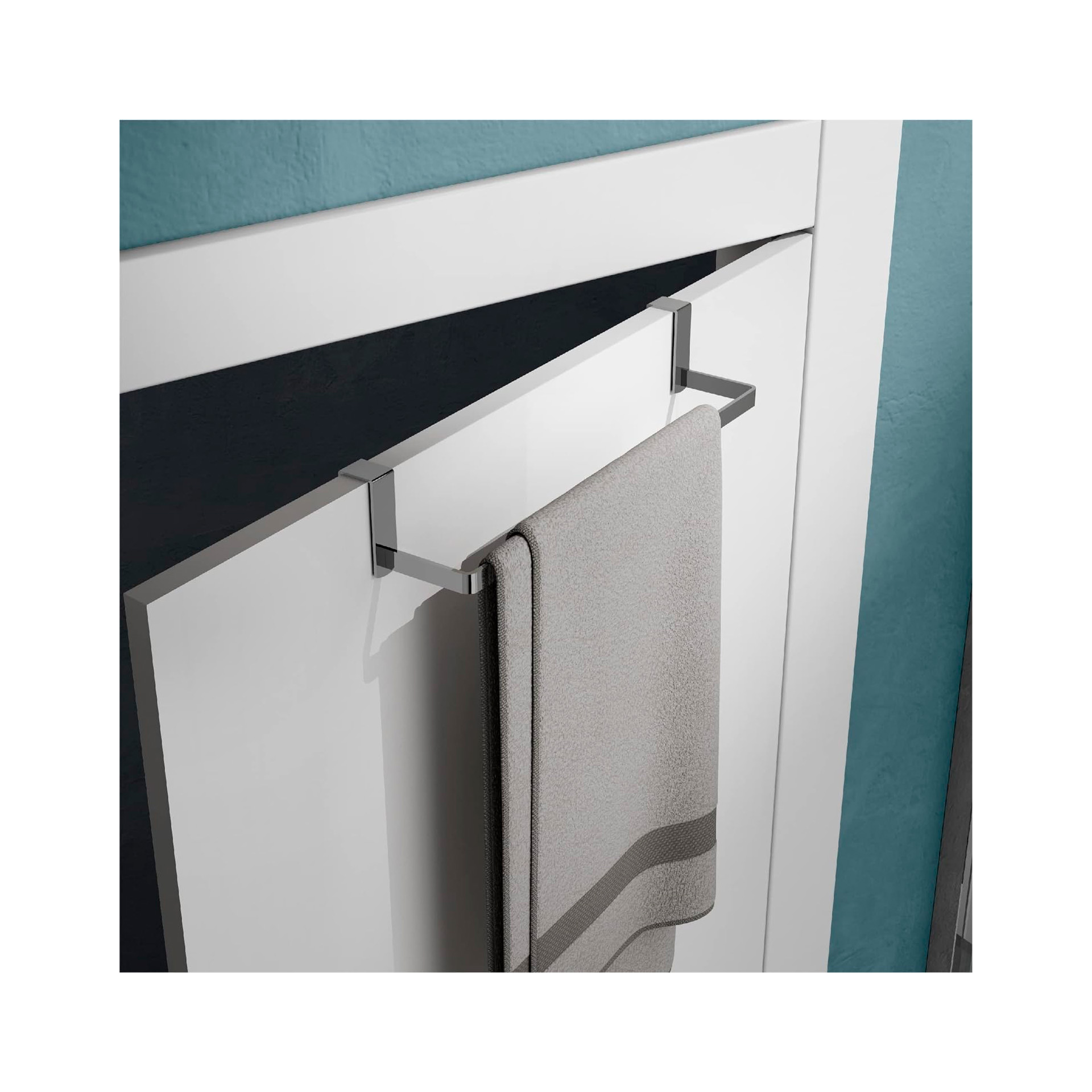 Toalheiro Lateral para Móvel 37x8.5x6.5cm Cromado Gedy