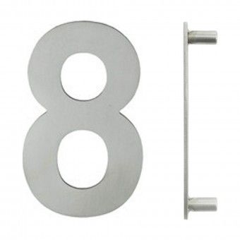 Número de Porta em Inox Escovado 8