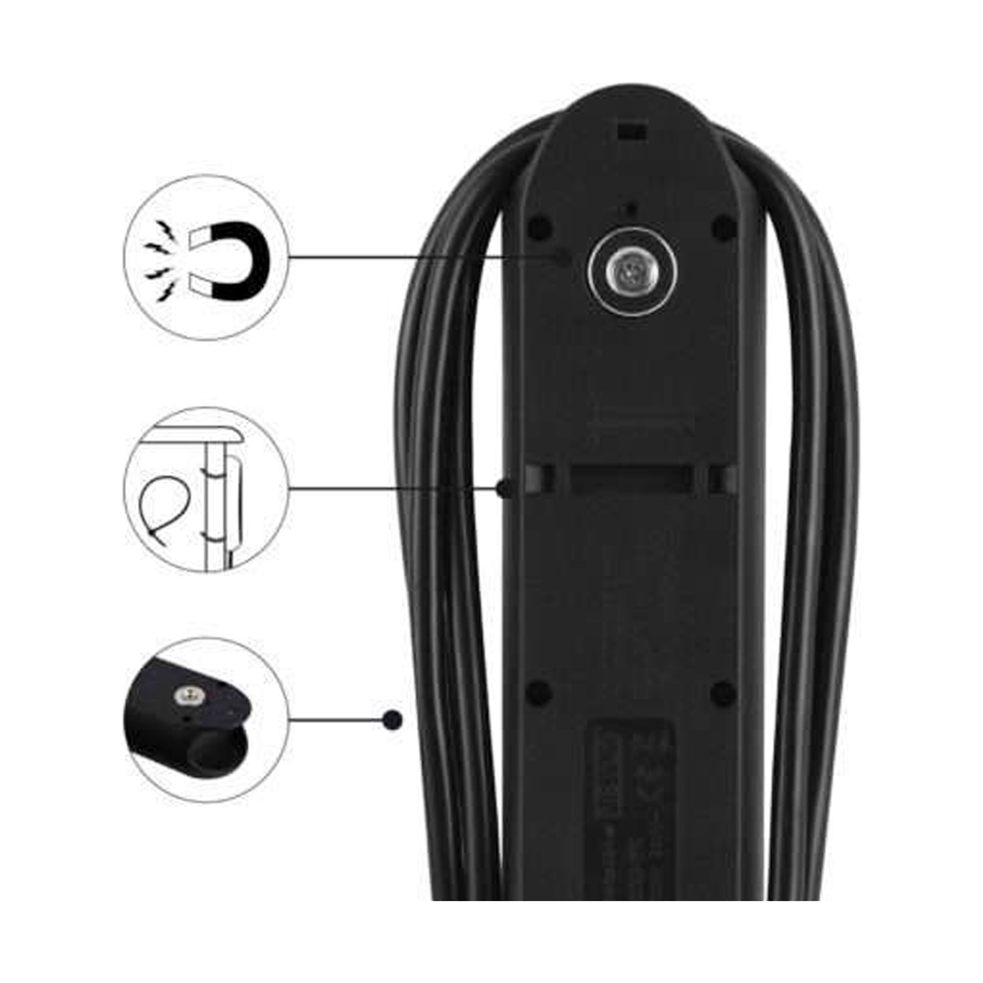 Extensão 5 Tomadas com Interruptor e Íman