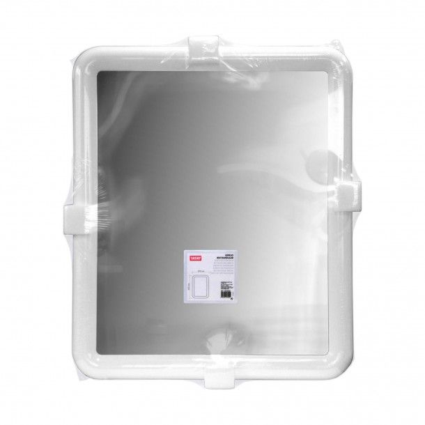 Espelho Retangular com Moldura Branca 65x55cm Tatay