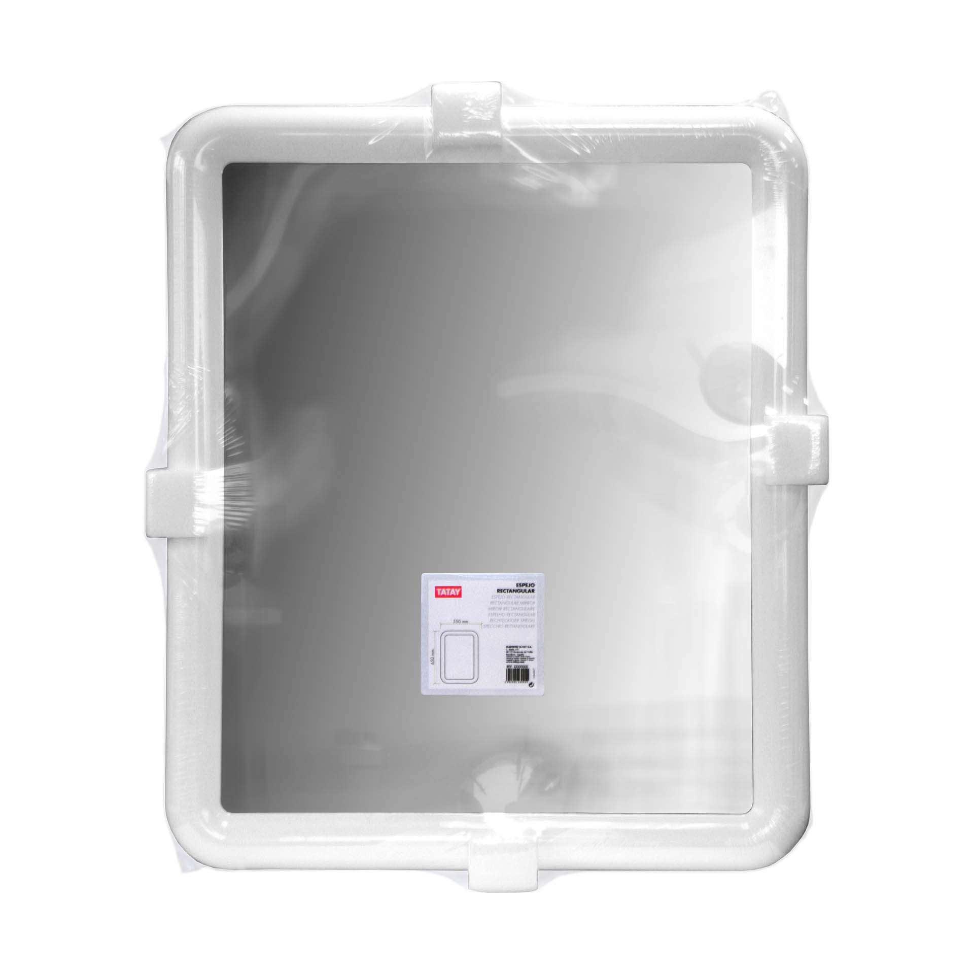 Espelho Retangular com Moldura Branca 65x55cm Tatay