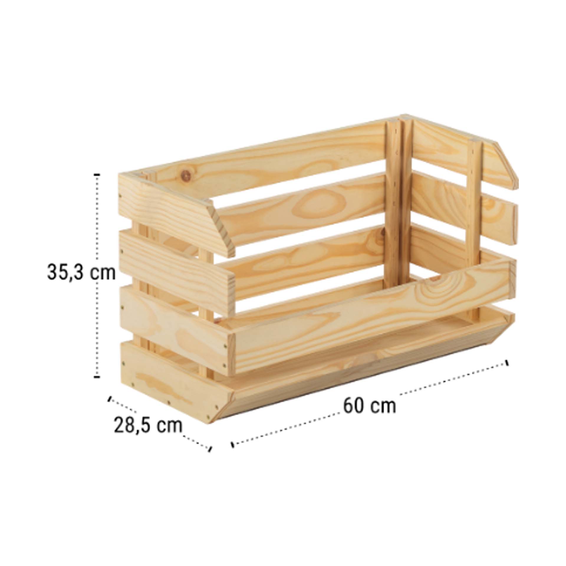 Caixa de Arrumação Empilhável 600x285x353mm Madeira Astigarraga