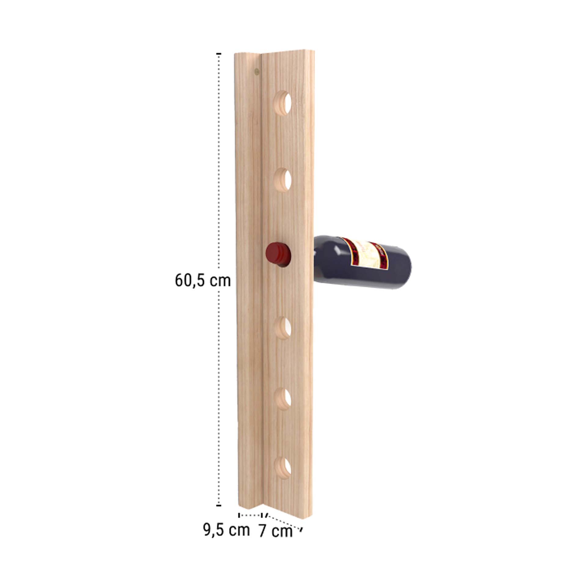 Garrafeira de 6 Garrafas 70x605x95mm T-6 Madeira Astigarraga