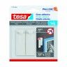 Cabide de Parede Adesivo 20x60x10mm PVC Branco Tesa 2 Uni