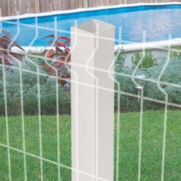 Poste Quadrado Metálico Branco 6x6cm Poste Quadrado Metálico Branco 6x6cm