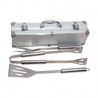 Conjunto 3 Utenslios para Barbecue com Mala