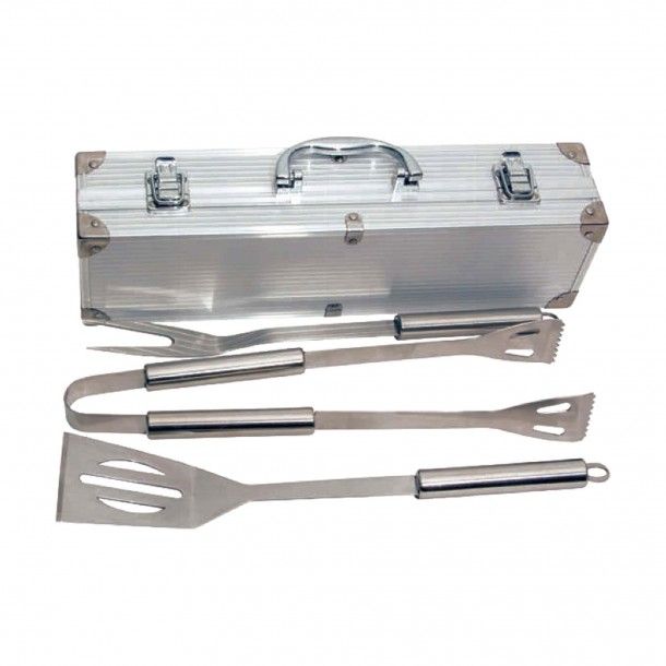 Conjunto 3 Utenslios para Barbecue com Mala