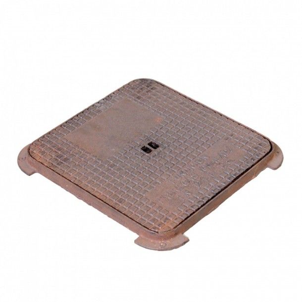 Tampa de Saneamento Rasa 600x600x30mm Ferro Fundido B125