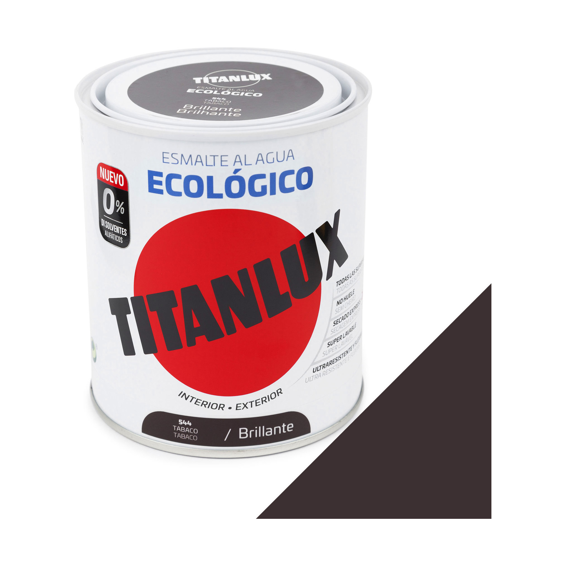 Esmalte Ecológico Base Água Brilhante Titanlux Tabaco 750ml