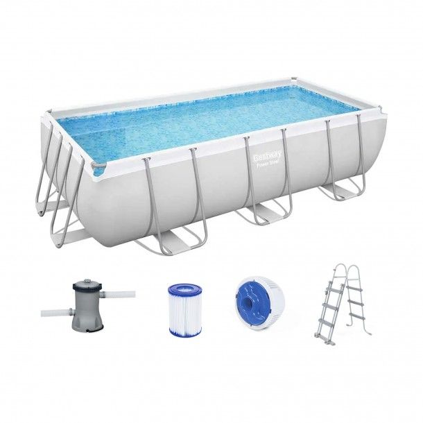 Piscina Bestway Power Steel com Acessrios 404x201x100cm Desmontvel Retangular