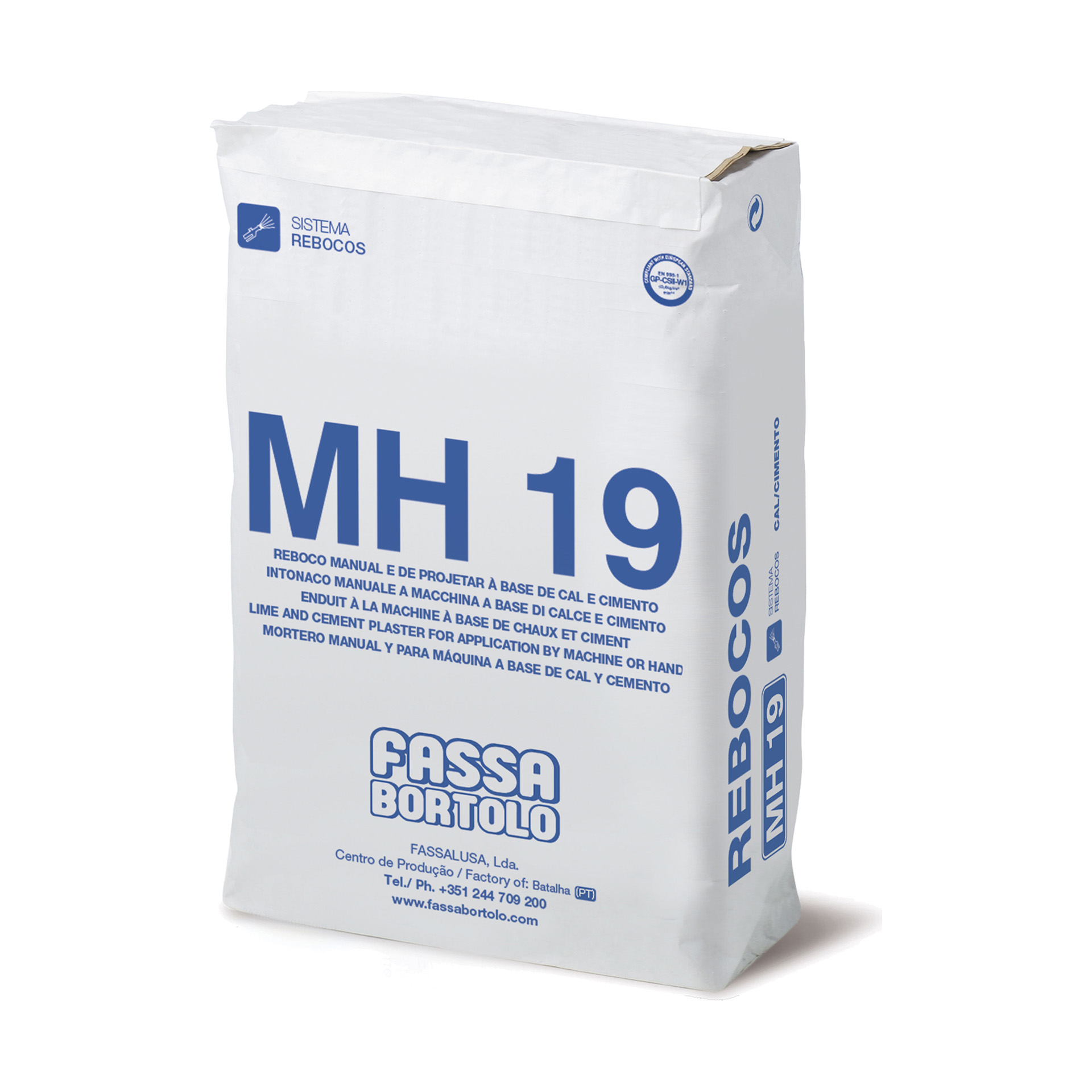 Reboco Exterior Hidrófugo Cinza MH 19 Fassa 25Kg