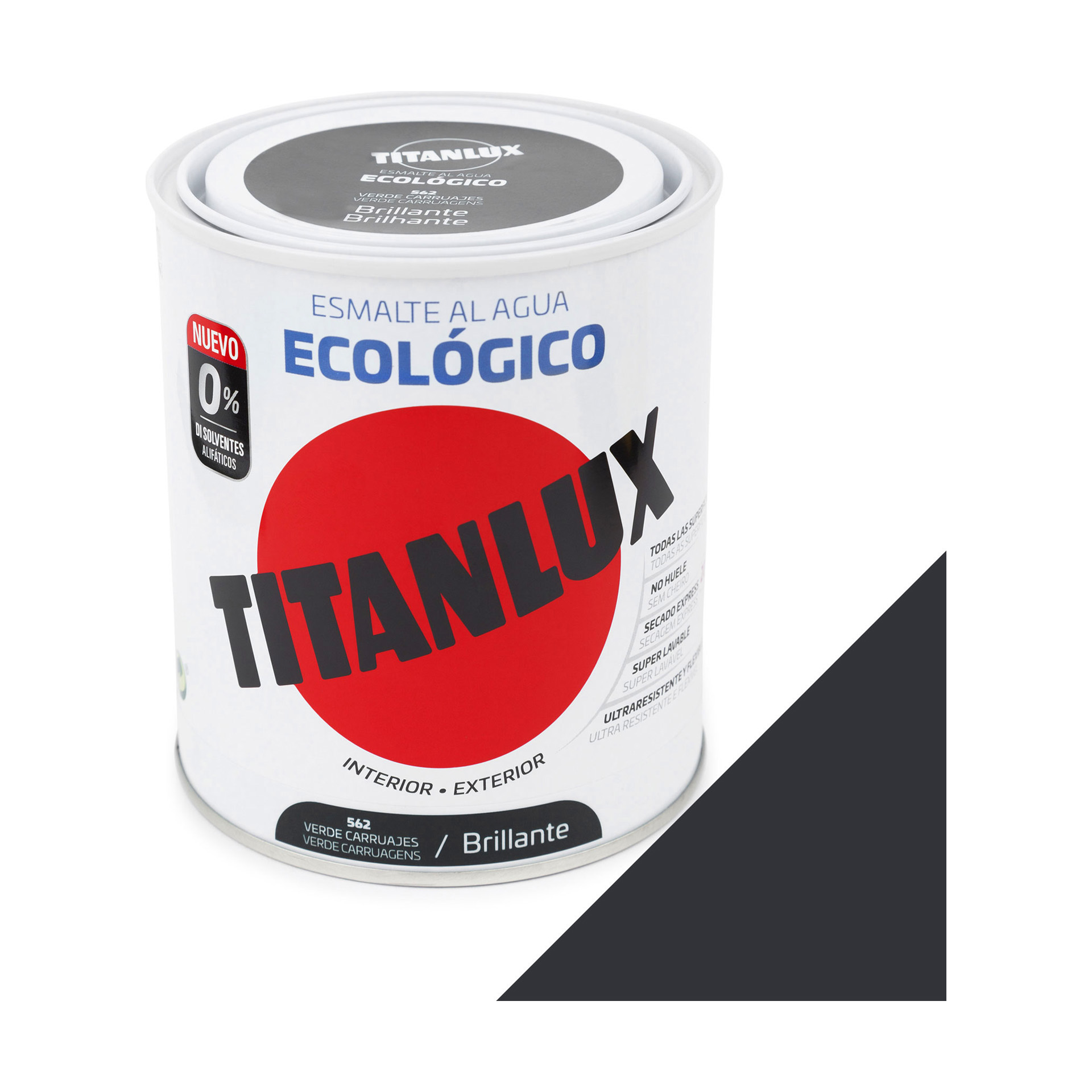 Esmalte Ecológico Base Água Brilhante Titanlux Verde Carruagem 750ml