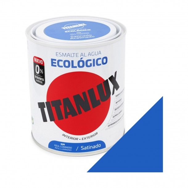 Esmalte Ecolgico Base gua Acetinado Titanlux Azul Luminoso 750ml