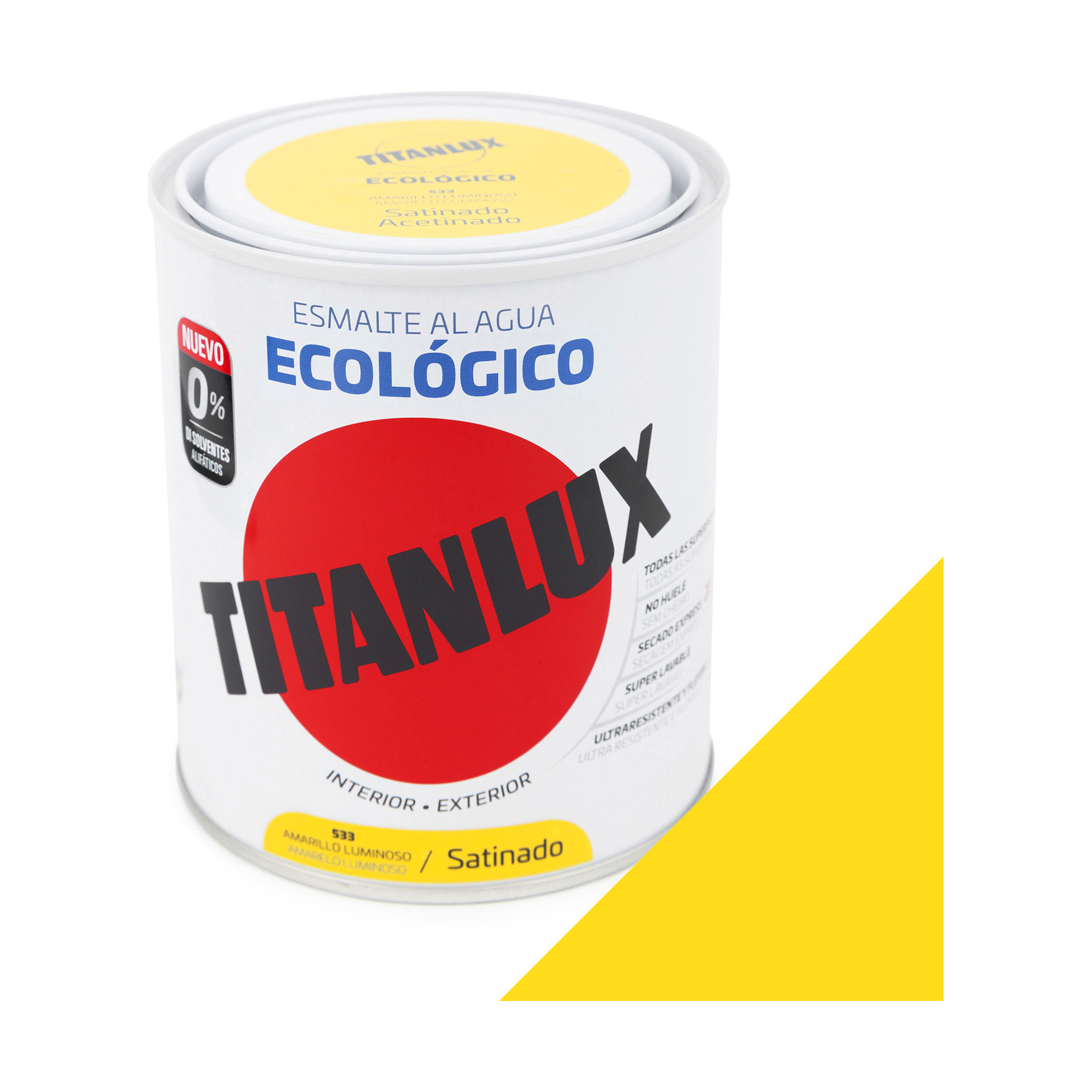 Esmalte Ecológico Base Água Acetinado Titanlux Amarelo 750ml