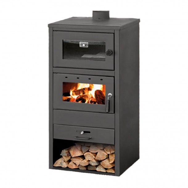 Salamandra a Lenha com Forno 10,6KW Alabama Delba Ecodesign