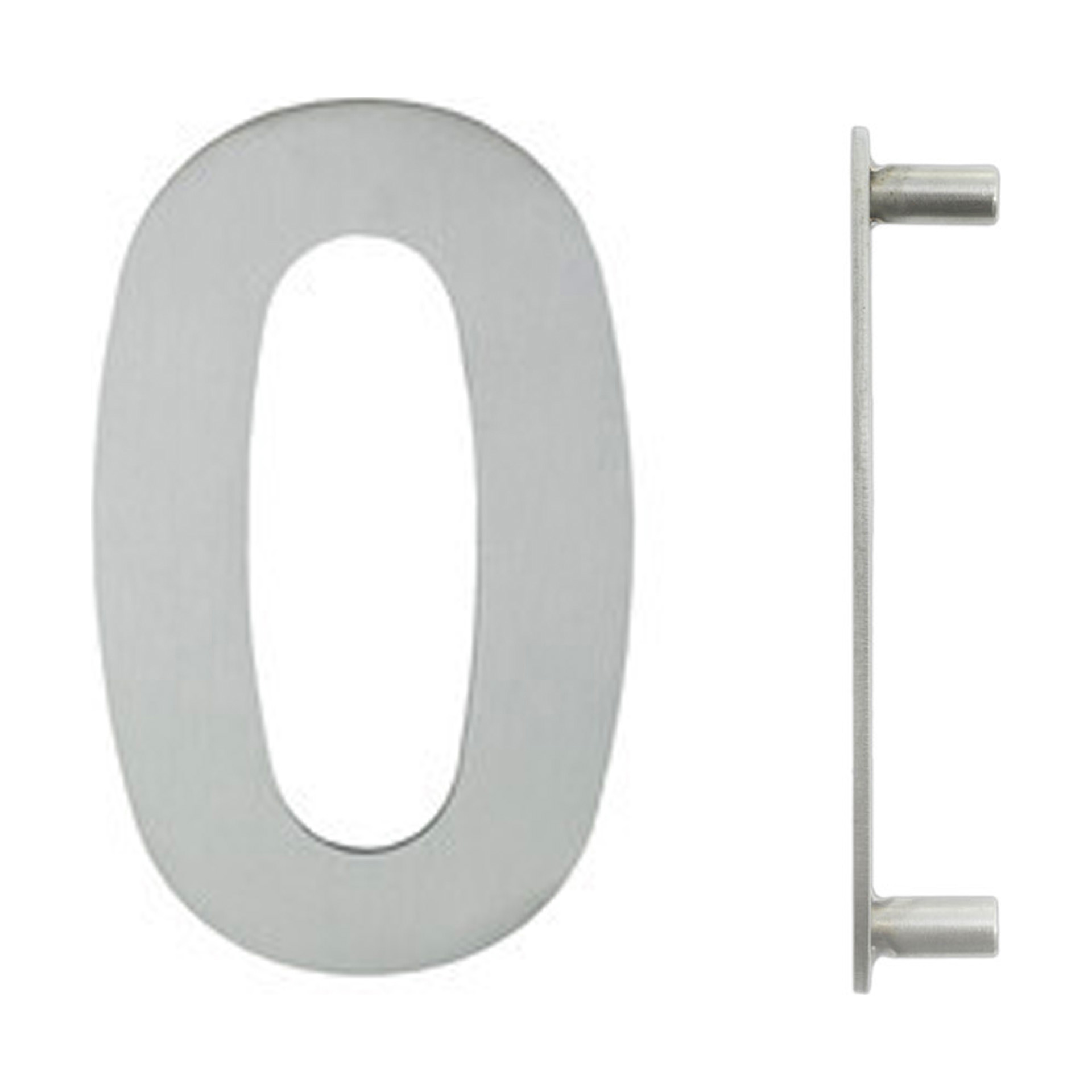 Número de Porta em Inox Escovado 0