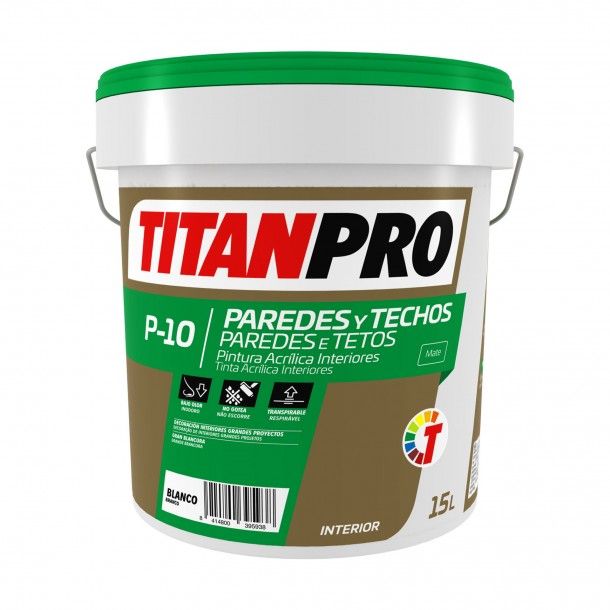 Tinta Acrlica P10 Branco Mate 15L - Titan Pro