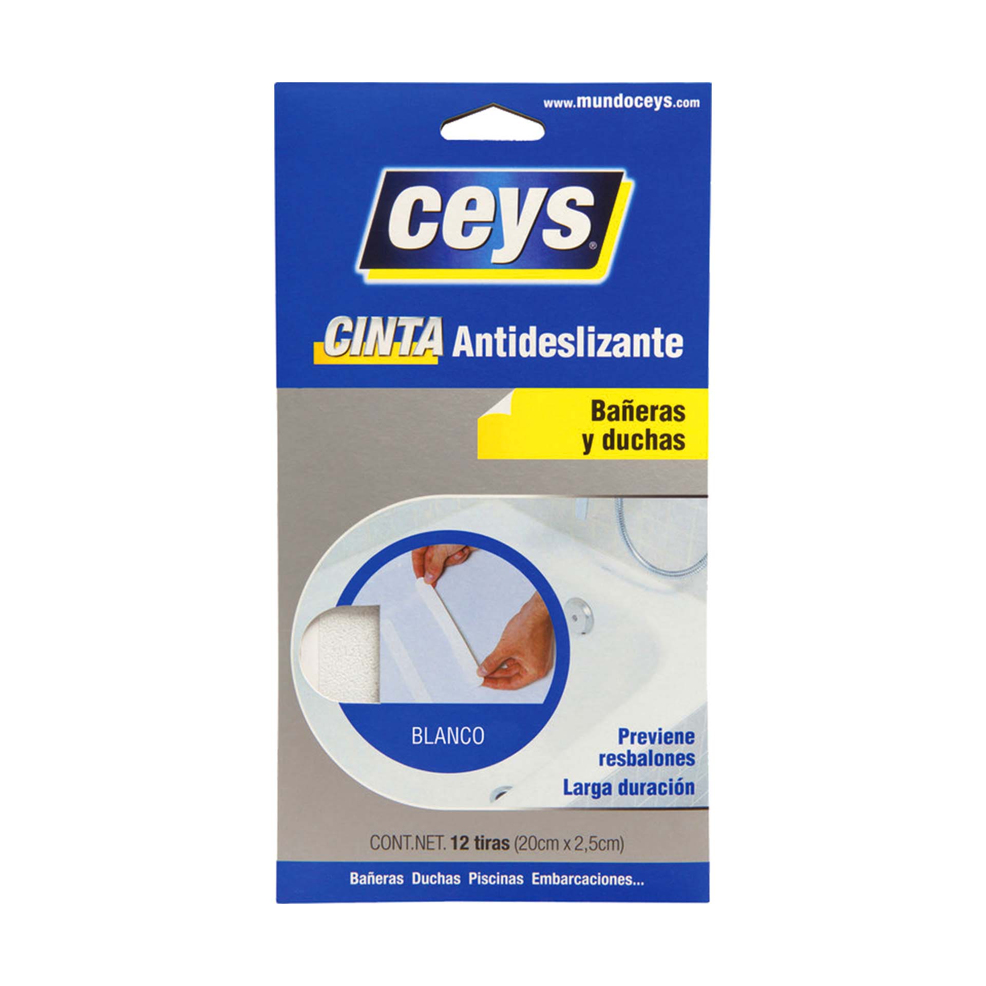 Fita Antiderrapante 50mm 20x2.5cm Branca Ceys