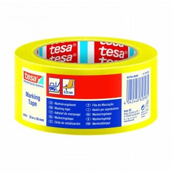 Fita de Sinalizao 50mm 33M PVC Amarela Tesa