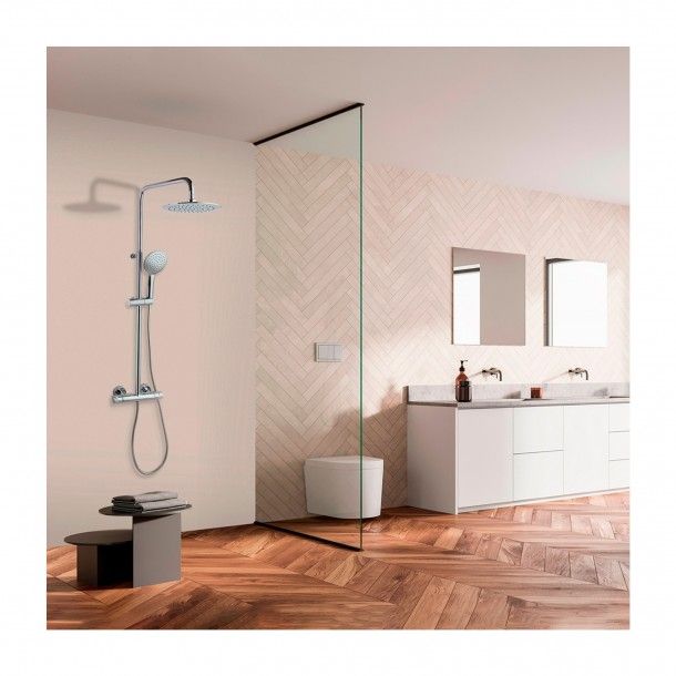 Coluna de Duche Termostática Termotech Cromado Coluna de Duche Termostática Termotech Cromado