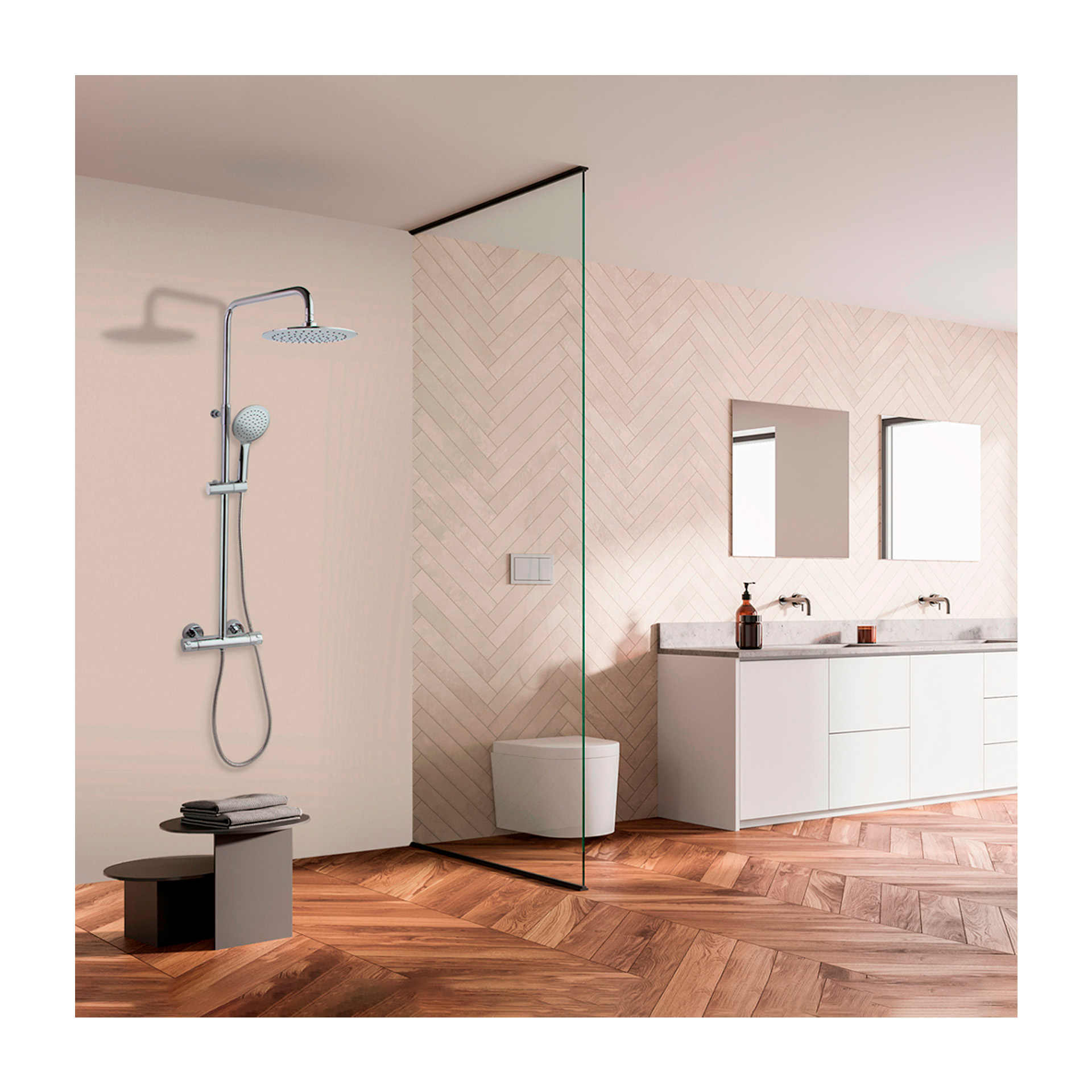 Coluna de Duche Termostática Termotech Cromado