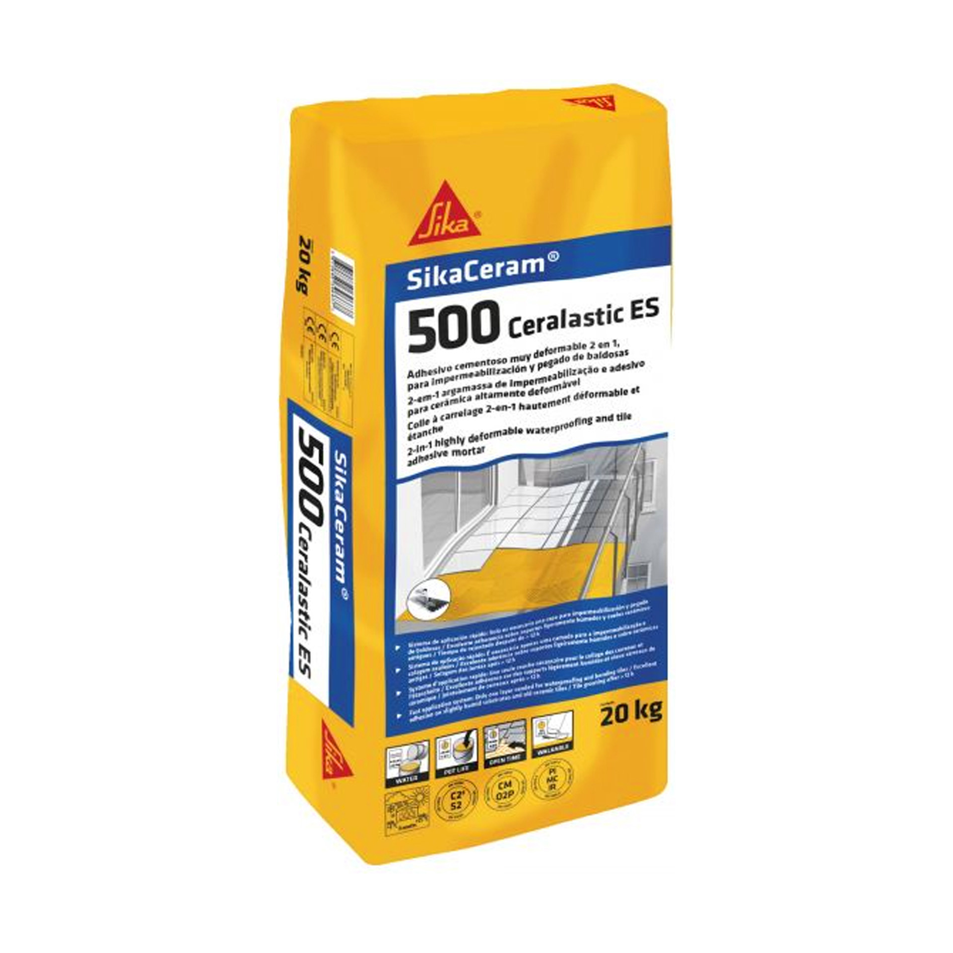 Cimento Cola SikaCeram 500 Ceralastic Es Cinza