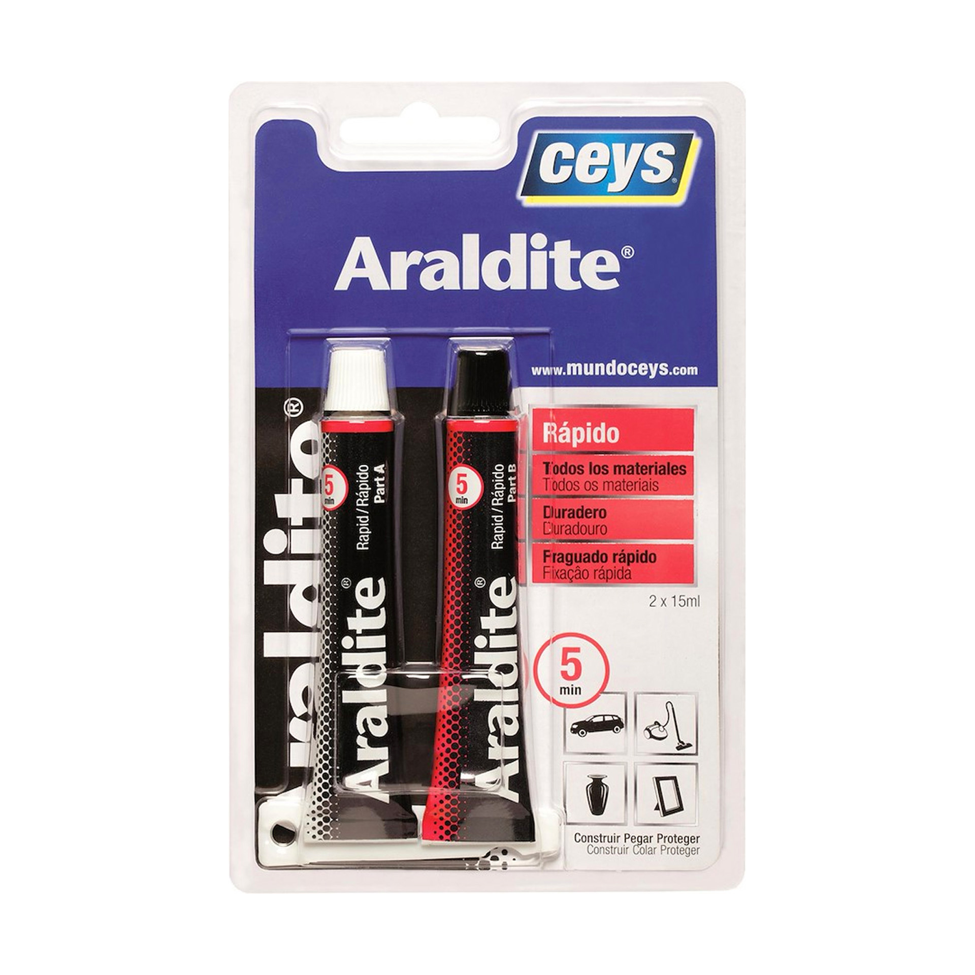 Cola Epóxi Araldite Rápida Ceys 2x15ml