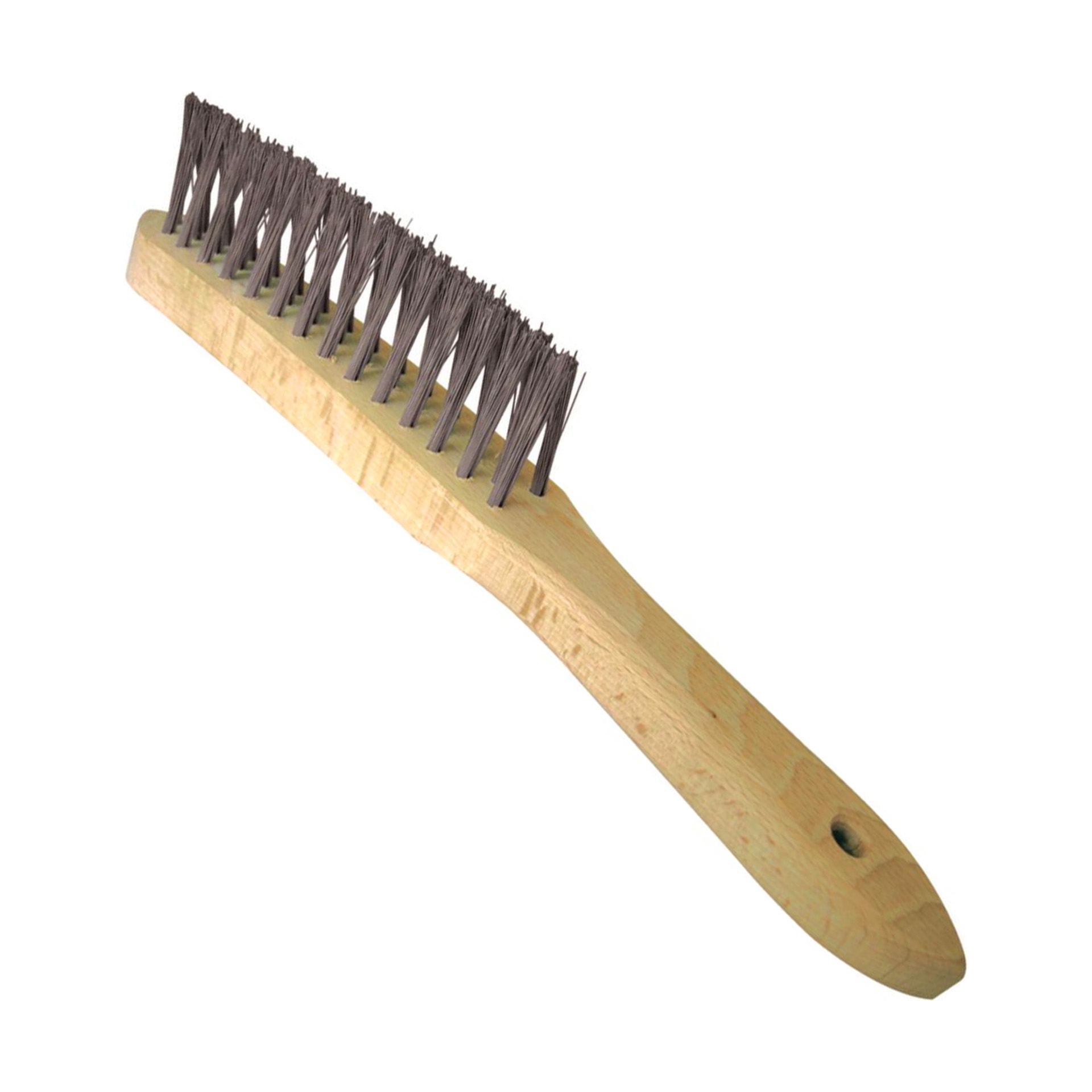 Escova de Aço com Cabo de Madeira