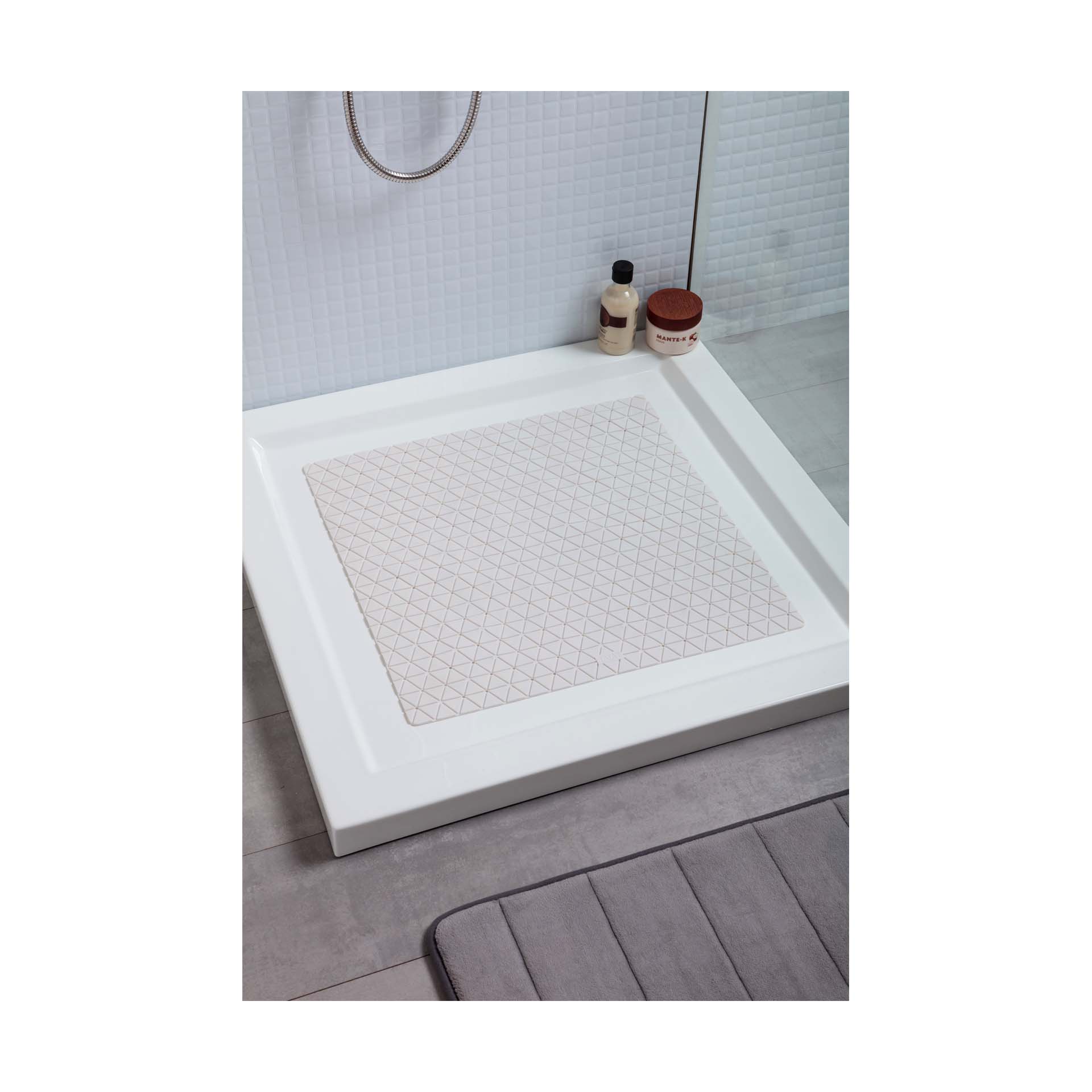 Tapete Antiderrapante 54x54cm Branco Tatay