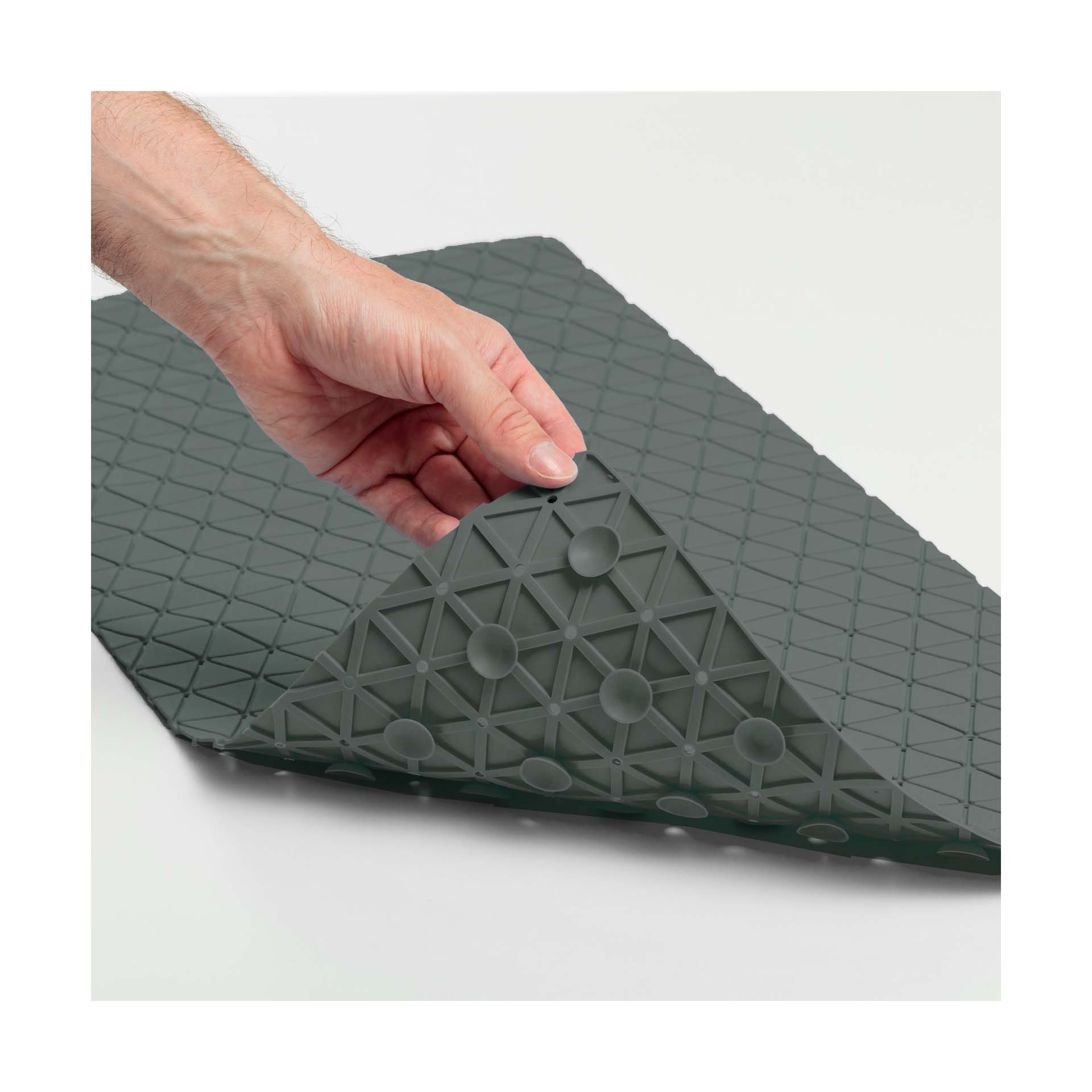 Tapete Antiderrapante 72x36cm Cinza Tatay