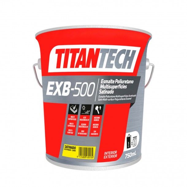 Esmalte Acetinado Poliuretano Multisuperfcies Branco 750ml EXB-500 Titan Tech