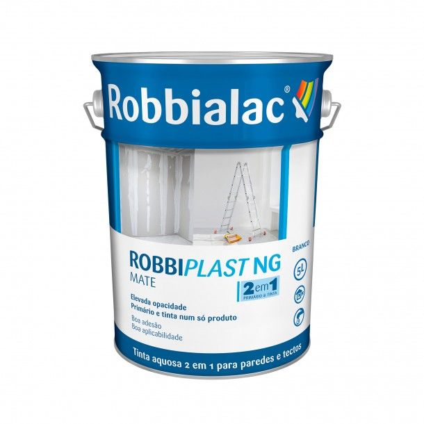 Tinta Robbiplast NG 2 em 1 Branco Mate 5L