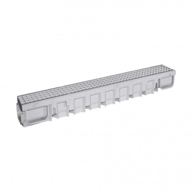 Canalete com Grelha A15 Cinza PP 100x13x7,5cm
