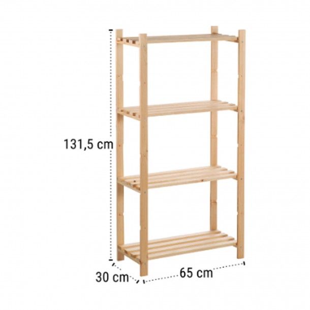 Estante de 4 Prateleiras 650x1315x300mm Madeira Astigarraga Estante de 4 Prateleiras 650x1315x300mm Madeira Astigarraga
