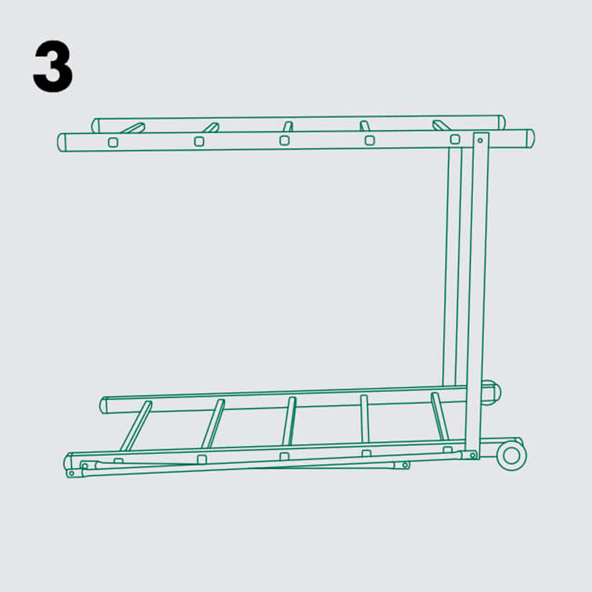 Andaime Desdobrável com 2 Rodas 5+5 Degraus Handy 1,14x1,58m Ferral