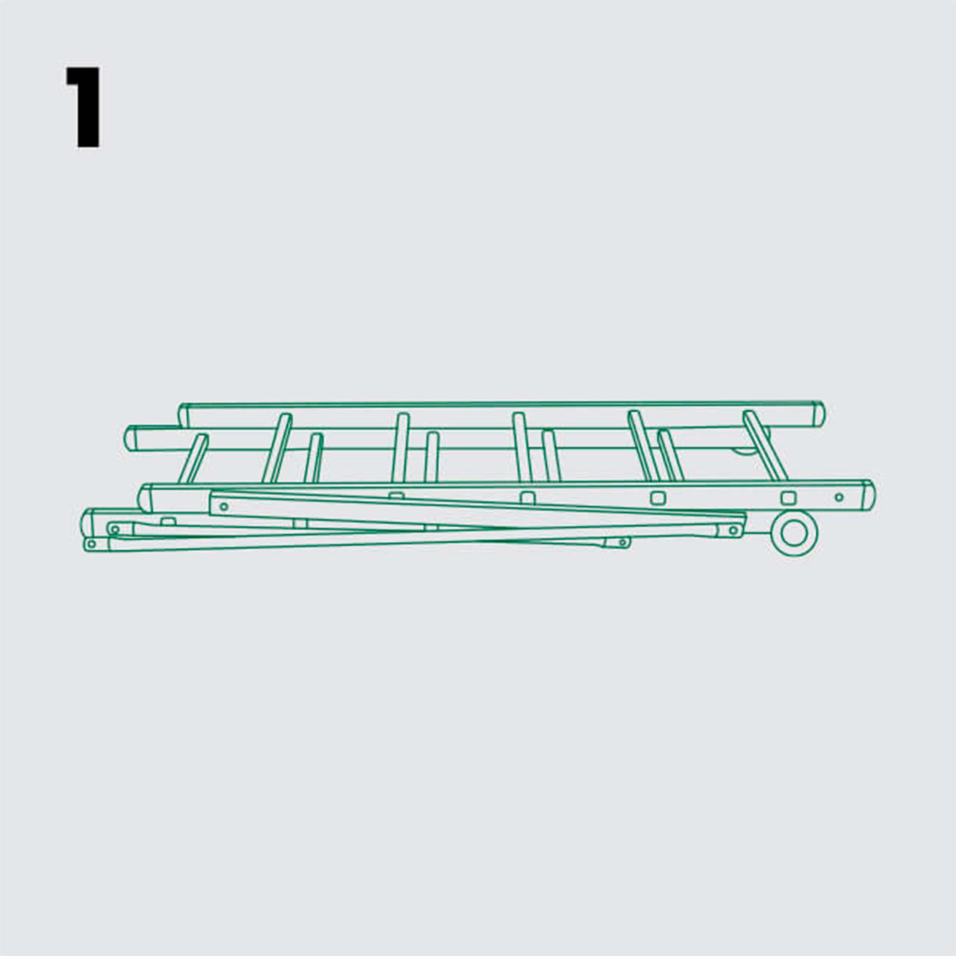 Andaime Desdobrável com 2 Rodas 5+5 Degraus Handy 1,14x1,58m Ferral