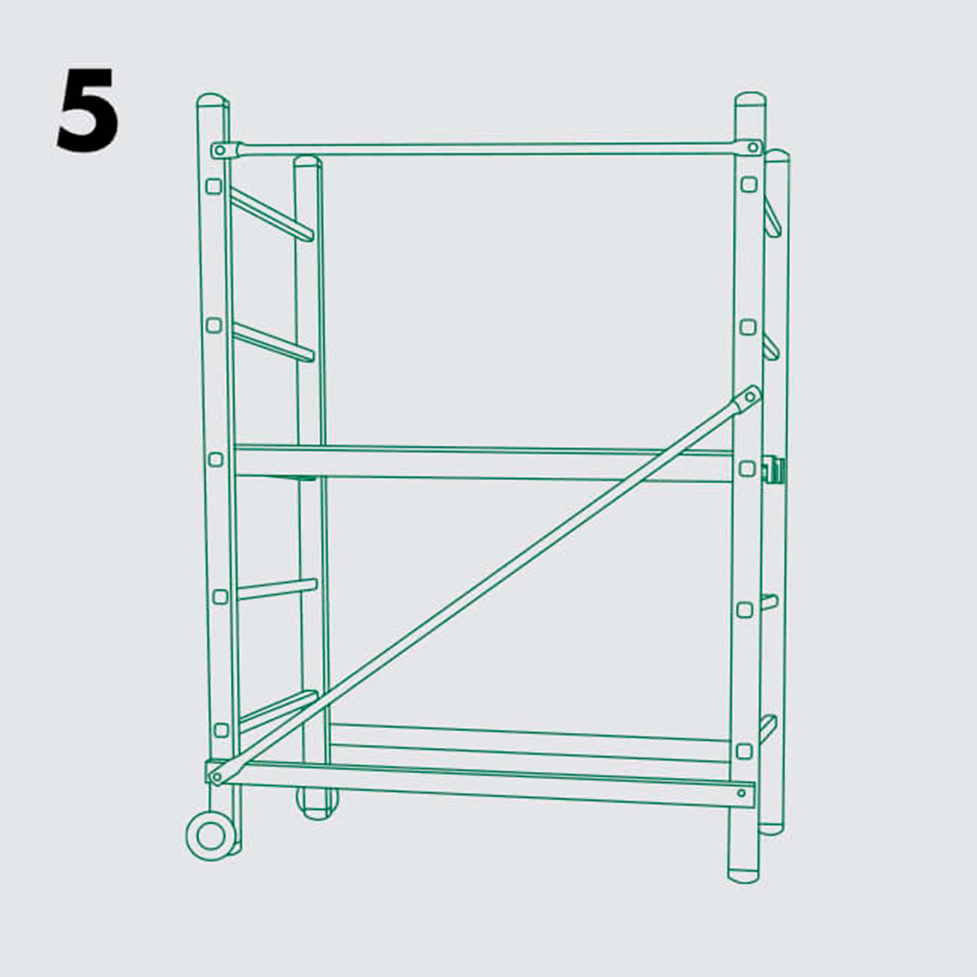 Andaime Desdobrável com 2 Rodas 5+5 Degraus Handy 1,14x1,58m Ferral